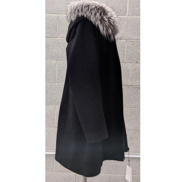 Soia & Kyo wool coat with real fur XXL black - Picture 2 of 10